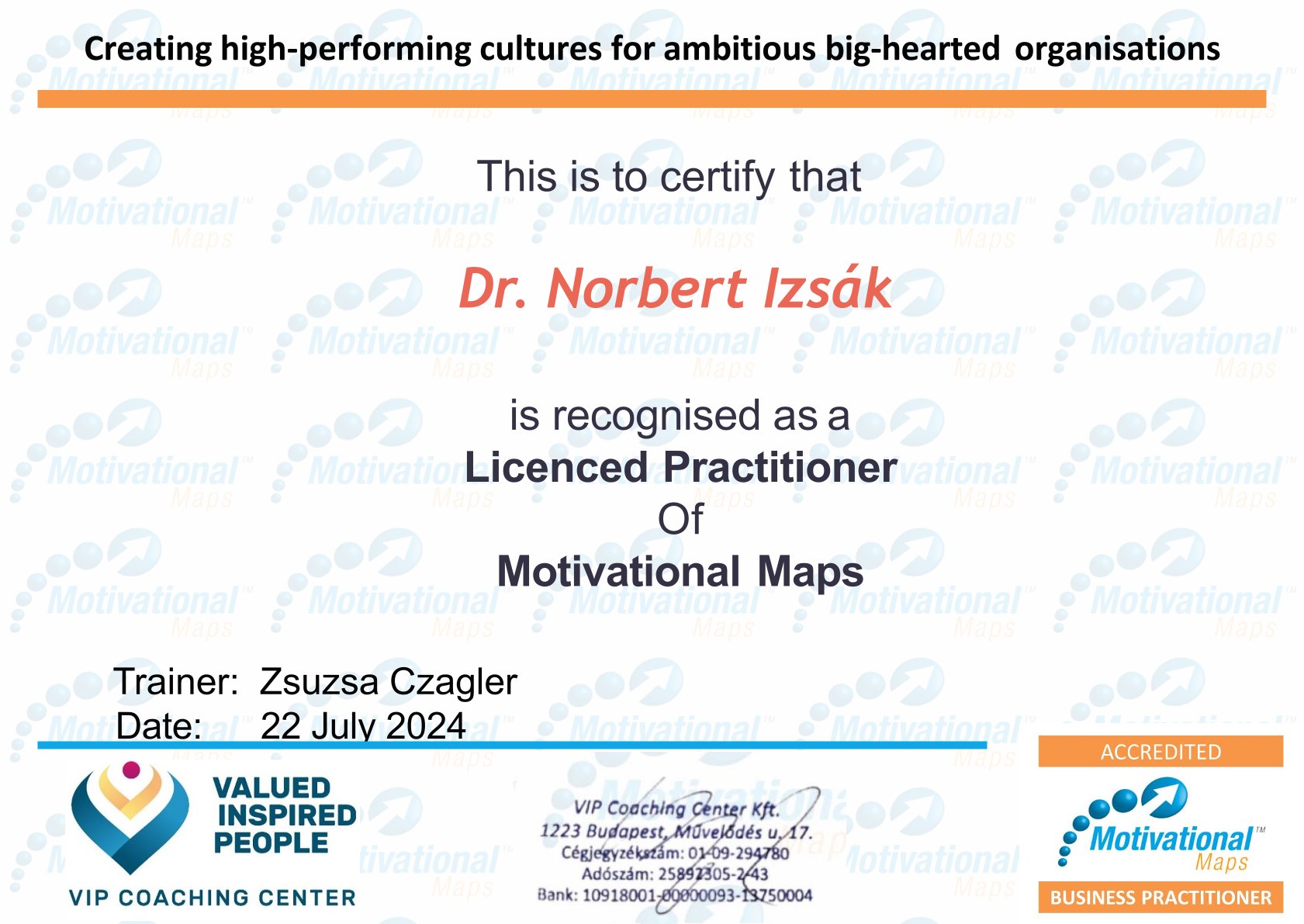 LP Certificate IN